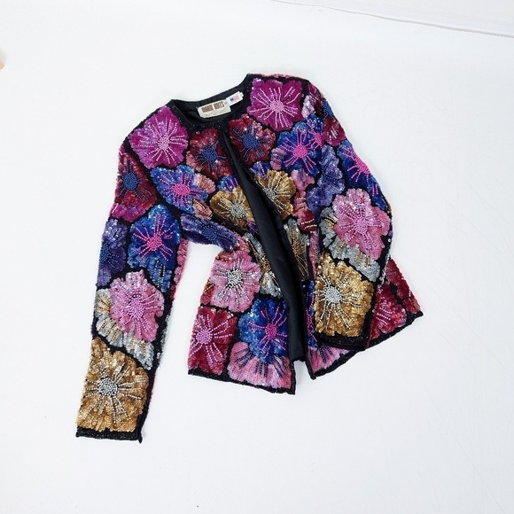 80's Beaded Sequin Cardigan/Jacket - Picture 2 of 13